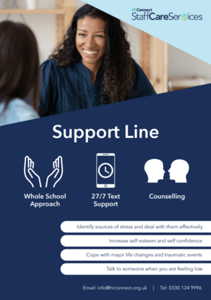 Support Line whole school approach helps staff and pupils when they need it most SUPPORT LINE COVER