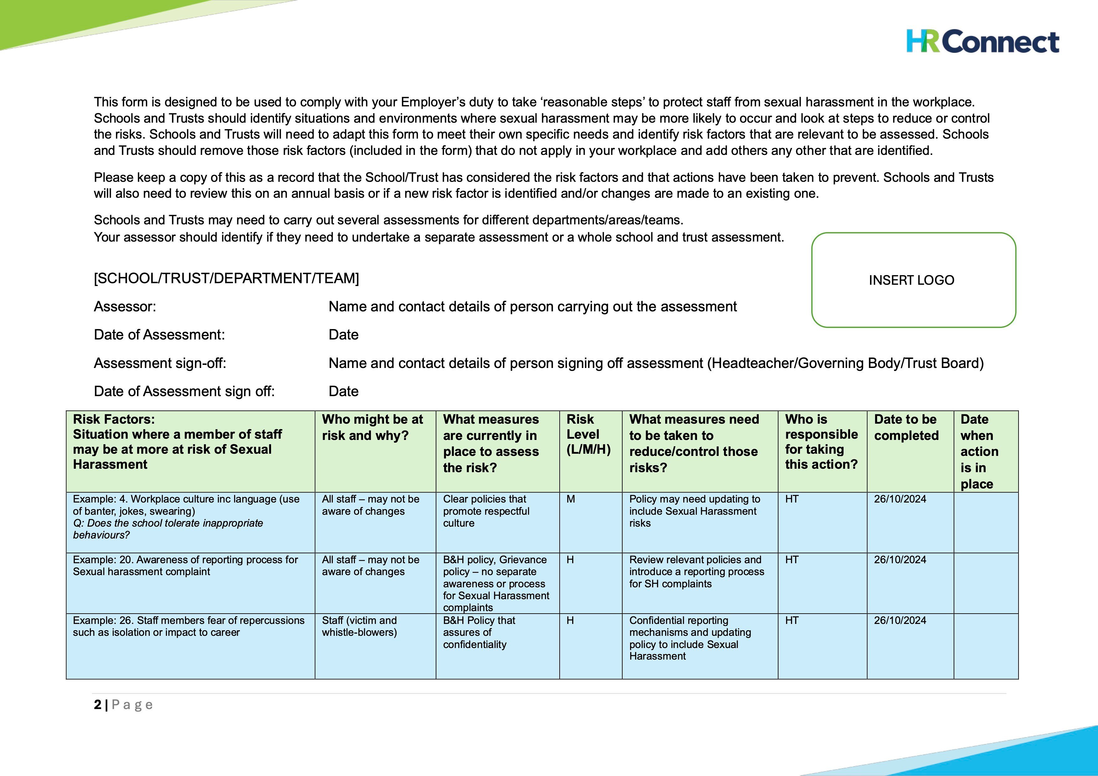 4 Risk Assessment[96] (Sample Page)