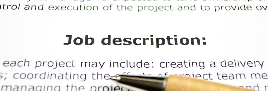 Job Description print out with pen